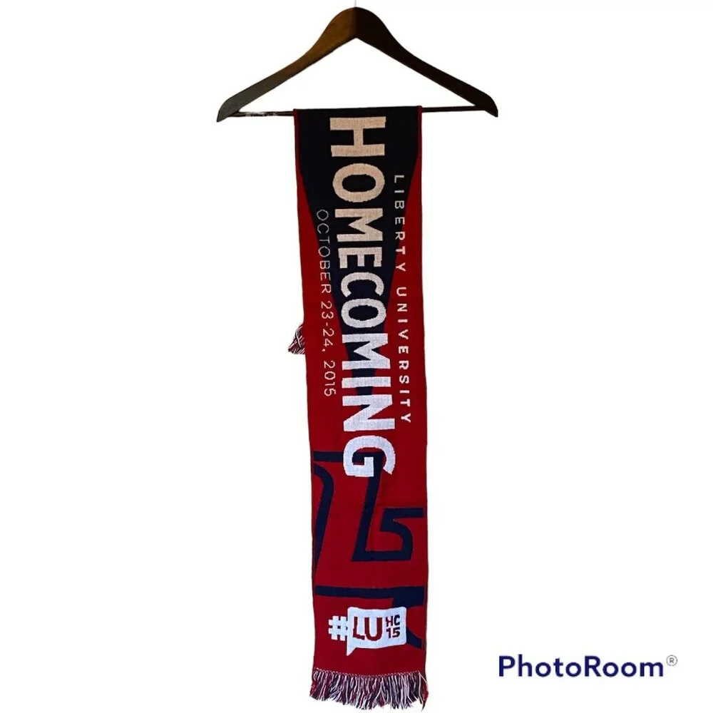 Liberty Flames Home Coming Scarf Sparky Football Red White Blue LU University